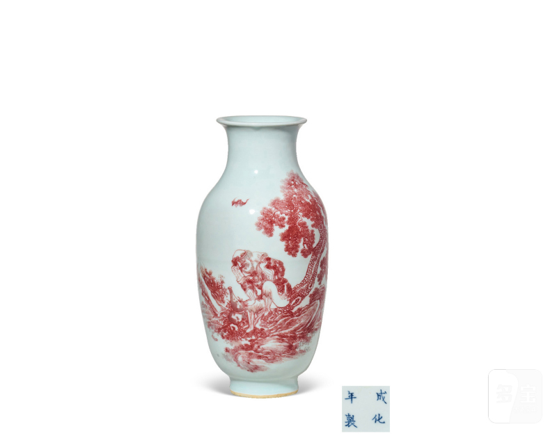 清道光  釉里红“李铁拐仙翁微醺”图观音尊
